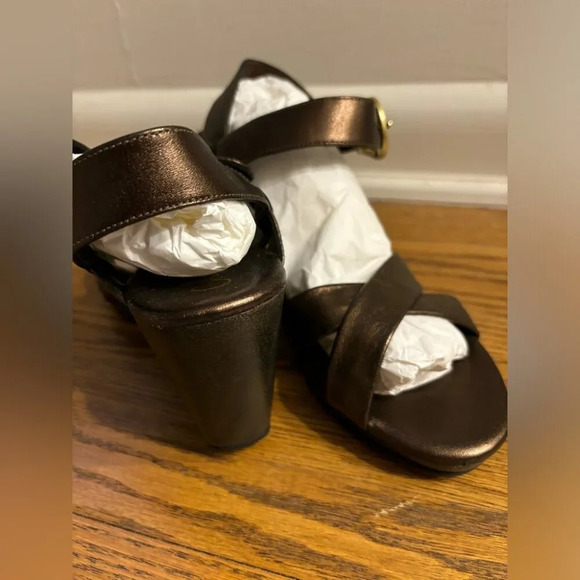 Cole Haan Leather Buckle Strappy Platform Wedge Shoes NWOT - Picture 5 of 8